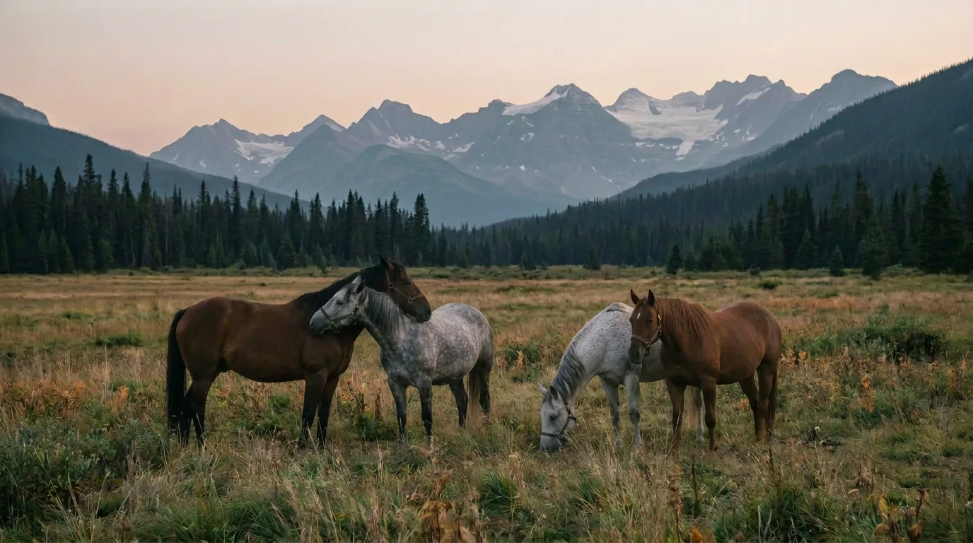 Chevaux en liberté, Écuries Christel Lavorel, Haute-Savoie